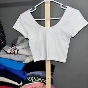Eye Candy White Ribbed Crop Top